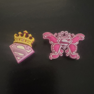 Jibbitz Pink Superman DC Comics Princess Superhero Shoe Charm Set
