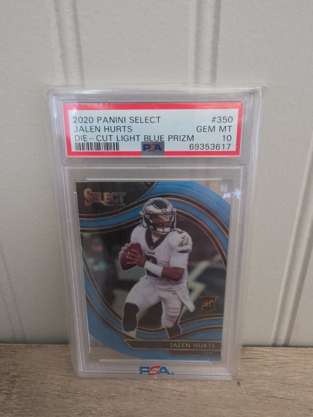 Jalen Hurts Panini Select #350 Die-Cut Blue Prizm