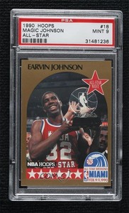 1990-91 NBA Hoops All-Star Game Magic Johnson #18 PSA 9 MINT HOF