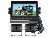AHD 1080P 7" Wired Rear View Reverse Backup Two-camera System Tractor Skid Steer