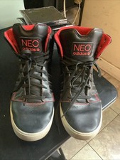 RARO! Adidas NEO Etiqueta Hombre Negro Rojo Ortholite Mid Court Original Talla 12