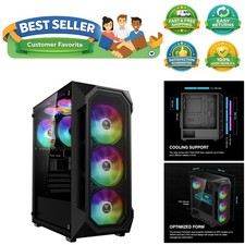 Versatile ATX Gaming PC Case with 4 ARGB Fans and Excellent Expandability
