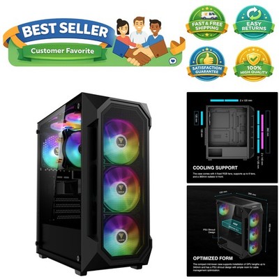 Versatile ATX Gaming PC Case with 4 ARGB Fans and Excellent Expandability