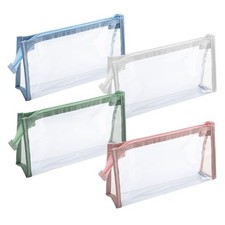 XJMWXHFC 4Pcs Travel Cosmetic Makeup Bags - Clear Pencil Cases - Transparent