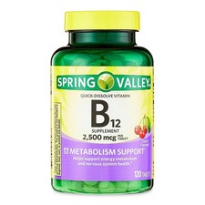 Spring Valley Vitamin B12 2500 mcg Quick Dissolve Cherry, 120 Tablets