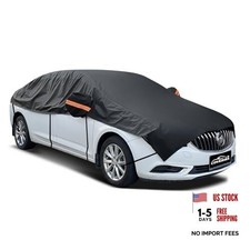 Half Car Cover for Medium-Size Sedan, Waterproof All-Weather Snow Sun Sedan L