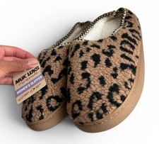 MUK LUKS Women  s Cheetah Camel Clog House Slippers XL 11  12 New