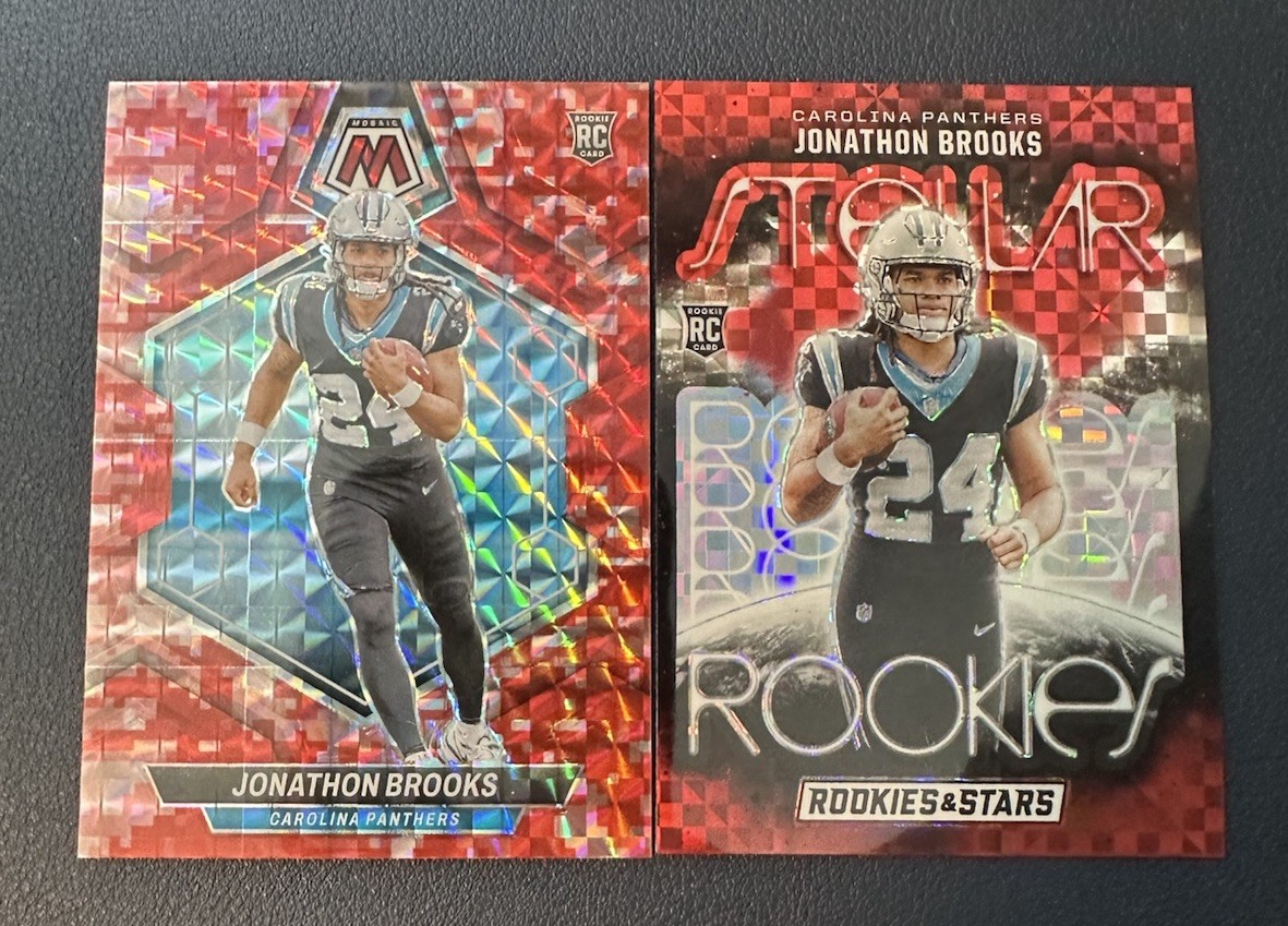 2024 Panini Mosaic JONATHON BROOKS Rookie RED HOBBY Prizm #345 & RED Stellar RC!