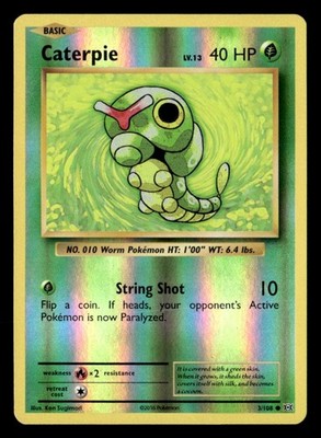 Caterpie Common Reverse Holo XY - Evolutions 3/108 LP Pokémon TCG