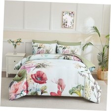 Size Comforter Set 7 Piece Bed in a Bag,Elegant Floral King New Green Floral
