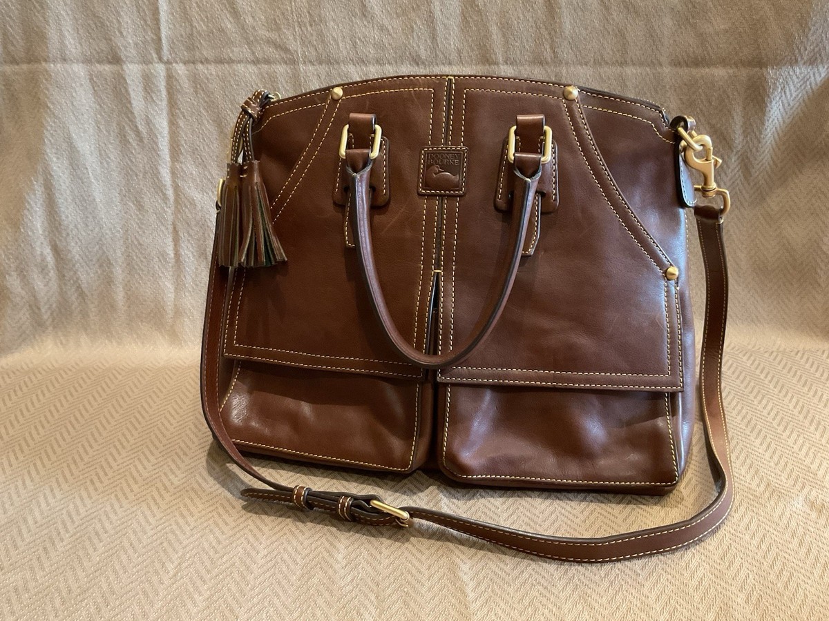 v*s様 ポニー無し ブラウン ralph lauren clayton ビンテ Dooney & Bourke Florentine Clayton Chestnut Brown Leather Satchel