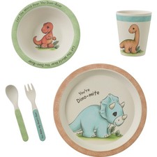 Precious Moments You  re Dino-mite Dinosaur 5-Piece Mealtime Set
