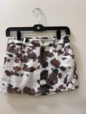 Sincerely Jules - Animal Print Mini Skirt with Pockets XS Faux Suade Brand New!