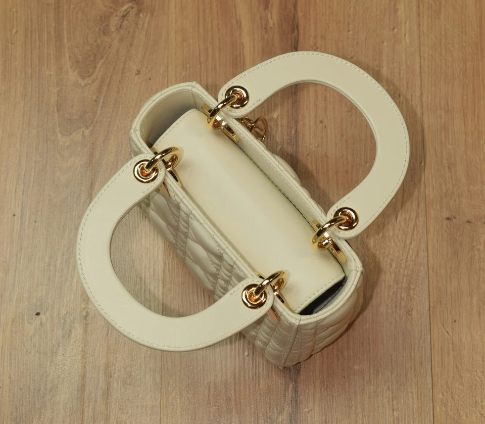 Christian Dior леди Dior белая сумка Cannage лоскутное одеяло из овчины мини - Изображение 4 из 4