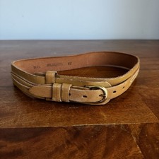 Western Youth Belt Size 28 Tan Leather Cowboy Brass Buckle