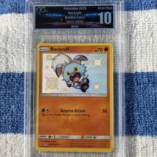 Pokemon Rockruff SV23/SV94 GGs Gem Mint 10 Hidden Fates Shiny Vault Holo Slab