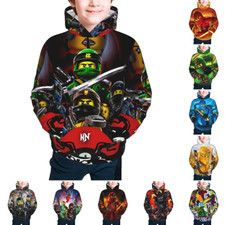 Ninjago Cartoon Movie Kids Youth Pullover Hoodie Hooded Sweatshirt with Pocket