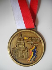 Medaille, Mainz, Marathon 2007, Lauf Mainz Marathon Medallie, Leichtathletik
