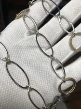 40” ALL THAT JAZZ Premier Designs PD Necklace Open Oval/ Circle Chain