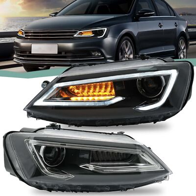 VLAND Headlights For 2012-2018 VW JETTA MK6 LED Front Lamps Assembly Set