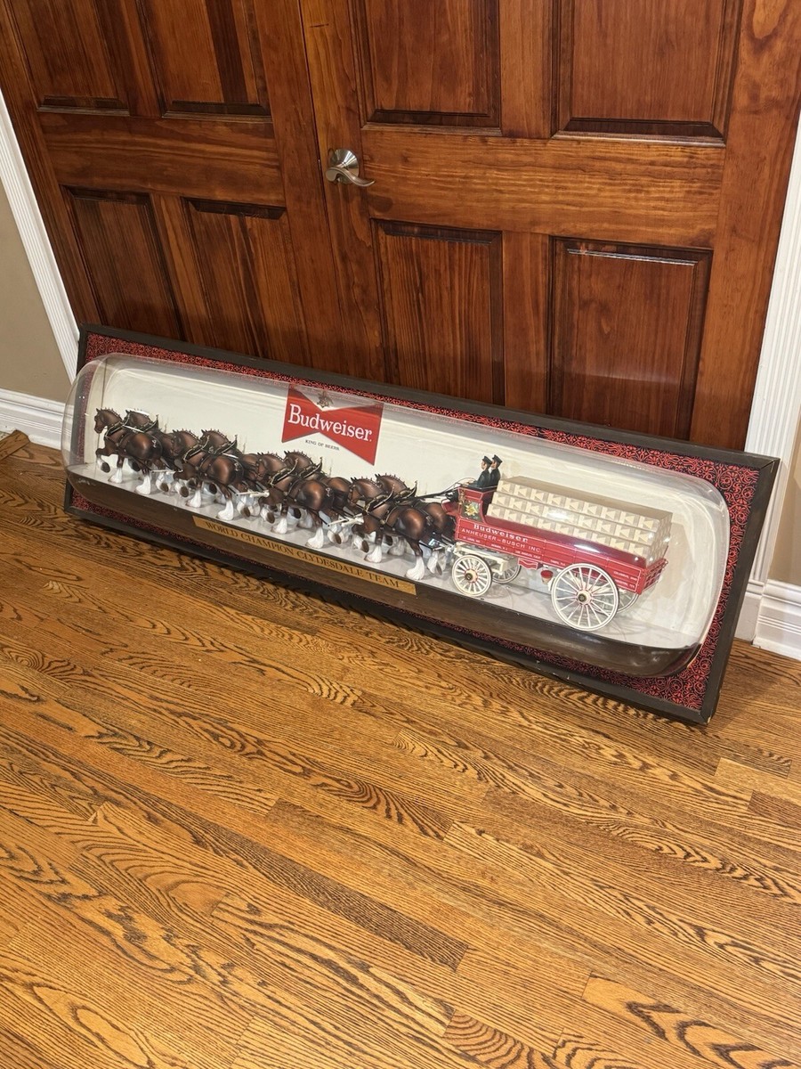 vintage 1960s 6ft Budweiser Champion Clydesdale Team Light Up Sign