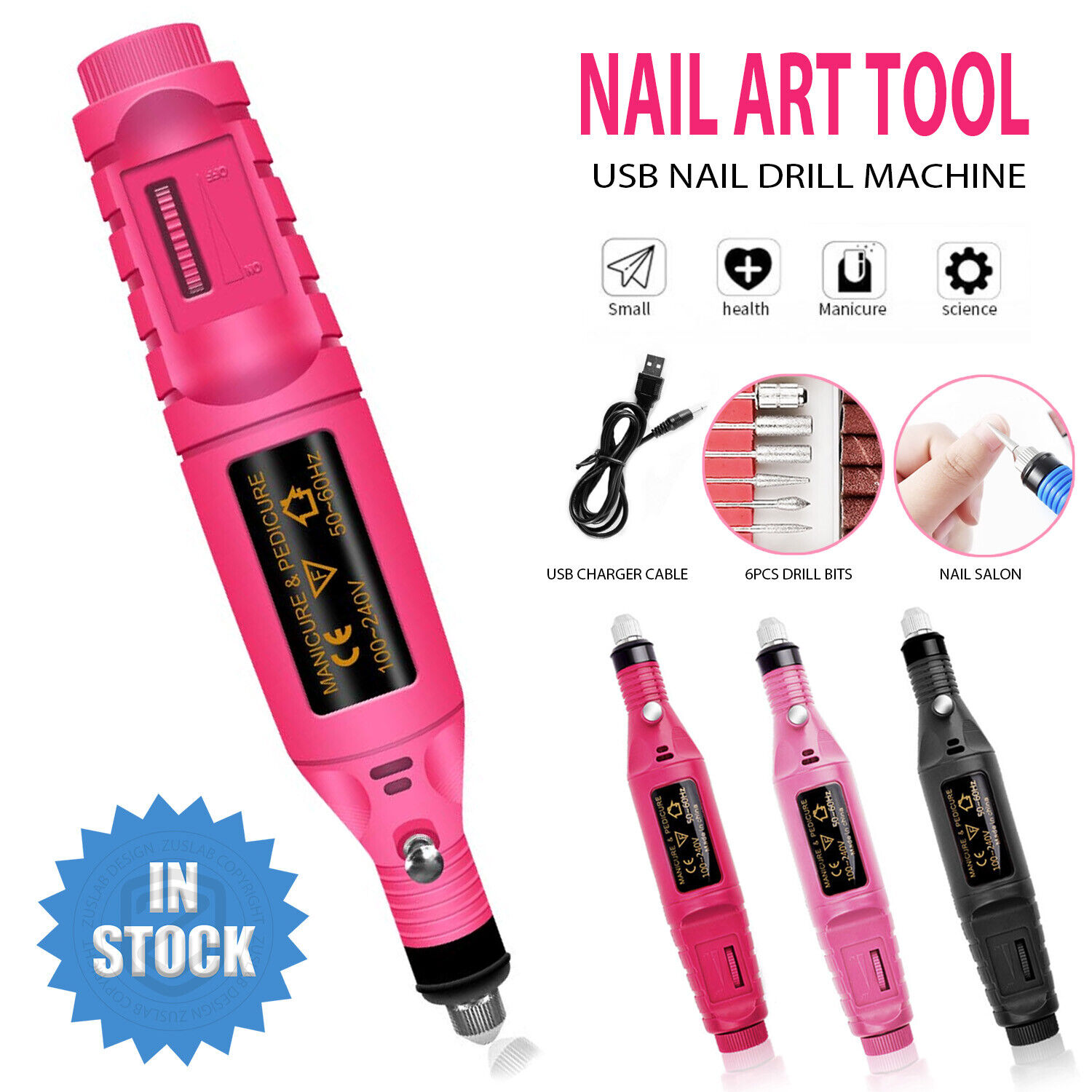 Electric Nail Drill Bits 12File Tool Set Machine Acrylic Art Manicure Pen Shaper