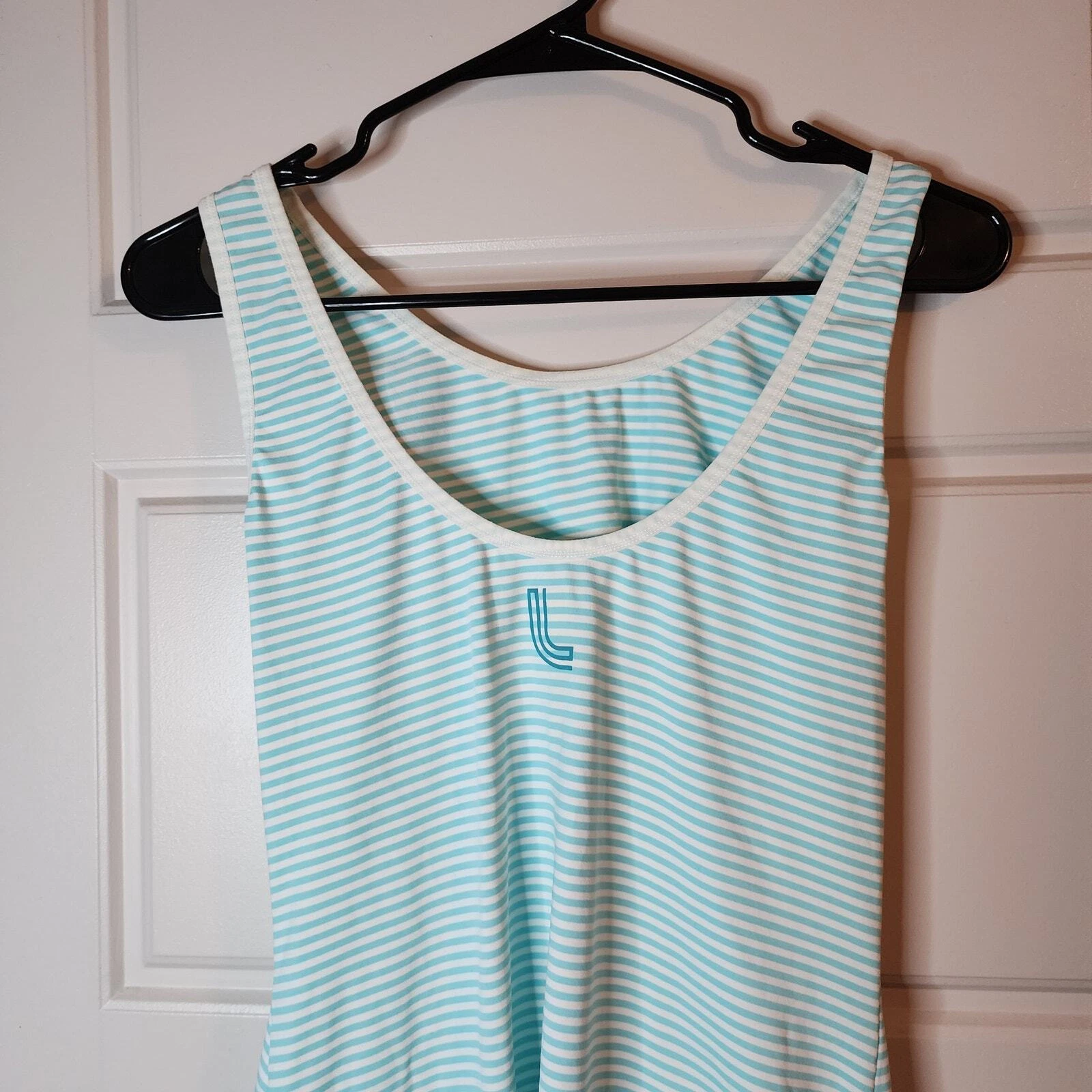 lole striped wicking 4-way stretch upf 50 gym yoga workout tank-top