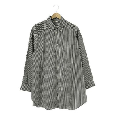 CLANE HUGE SHIRT Striped Button Down Big Silhouette 1 White Black 