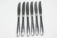 (6) Oneida WMA Rogers Swirling Star Table Butter Knife Lot Starburst Replacement