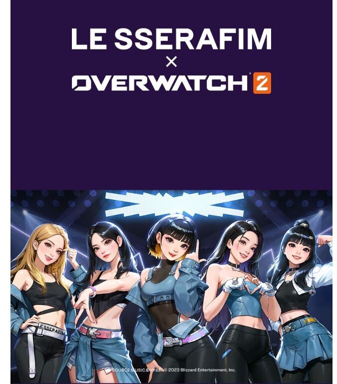 Le Sserafim X Overwatch] 2 Hoodie Original Ver. White / Official