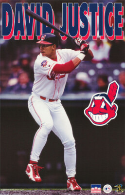 DAVID JUSTICE Cleveland Indians 1997 Vintage Original 22x34