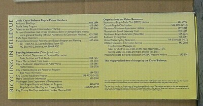 Late1980's Bicycling Map of Bellevue Washington