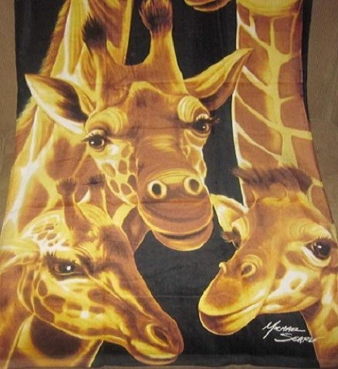 New Cute Giraffes Family Beach Bath Pool Towel Gift Giraffe Safari Zoo 30 x 60