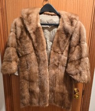 Vintage 1950's 1960's Brown Mink Stole Wrap