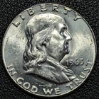 1963 Franklin Silver Half Dollar 50C - GEM UNC! - Old Glory C&C Daily 1c Auction