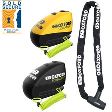 Oxford RND Chain Lock 1.5m & Screamer7 Alarm Disc Lock Motorcycle Motorbike Lock