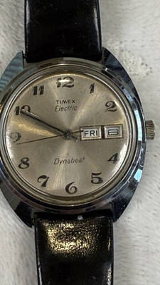 #ad Vintage Timex Electric Dynabeat Watch Day Date Works New Battery As Is $49.99