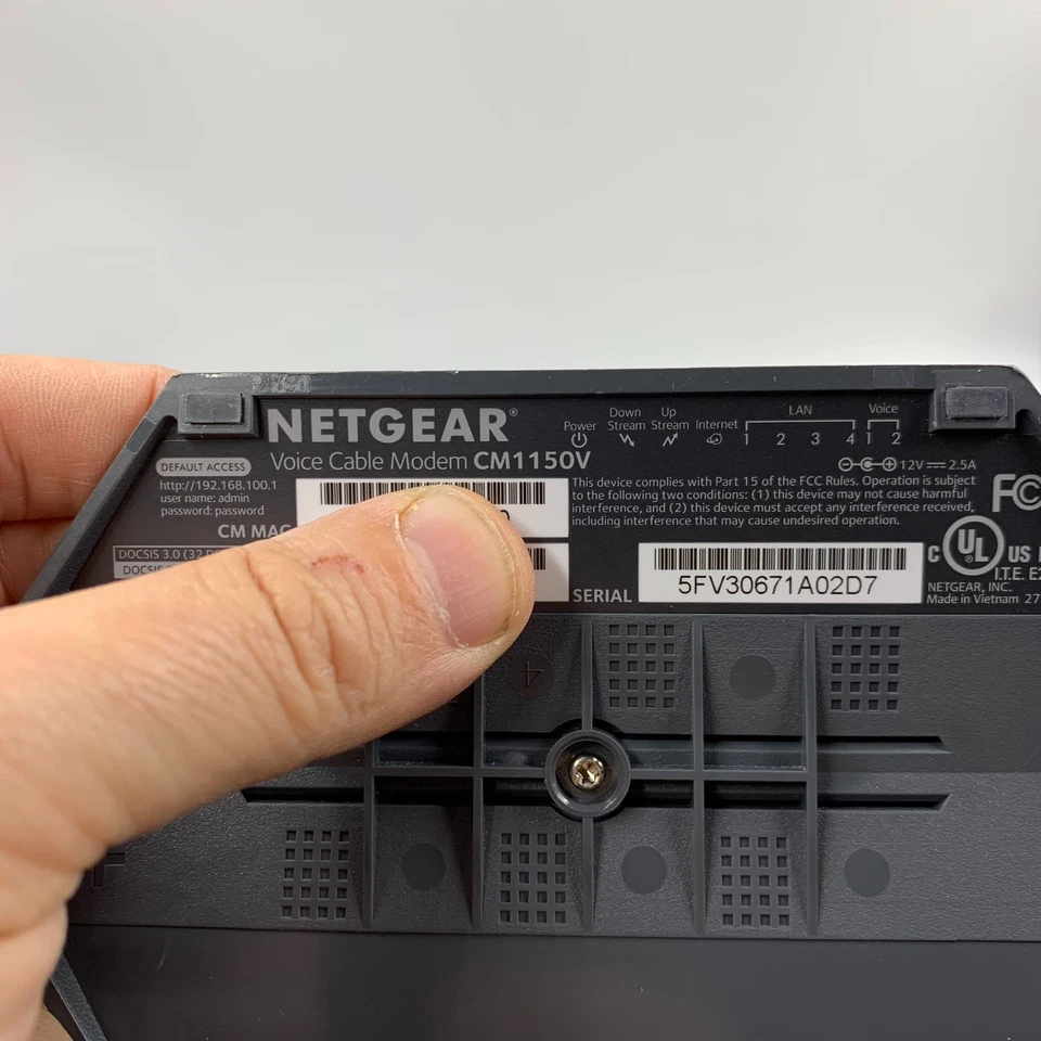 Netgear CM1150V Nighthawk Multi-Gig Speed Cable Modem Xfinity Voice Compatible - Image 3 of 4