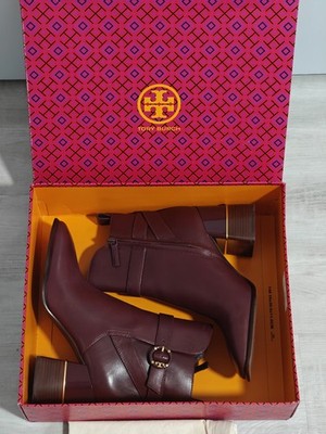 New!Tory Burch multi logo buckle boot Satin Calf