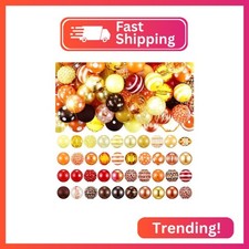 Huquary 100 Pcs 20mm Bubblegum Beads for Pens DIY Mixed, Autumn Color