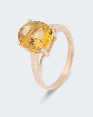 Ring Gold 375 Gelbgold Solitär Goldberyll 3ct RW21 Ö.606