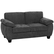 HOMCOM 2 Seater Sofa, Chenille Small Sofa with Spring Cushions, Dark Grey