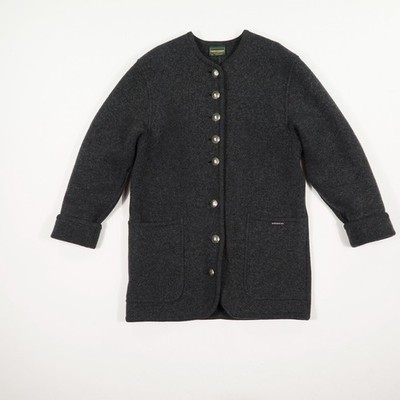 GEIGER Damen Kurzmantel Wollmantel Gr. 40 Anthrazit Schurwolle Trachten Janker