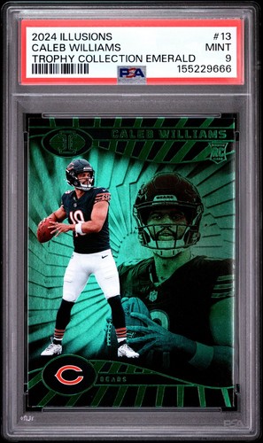 2024 Illusions Trophy Collection Caleb Williams Emerald #13 PSA 9 MINT RC ROOKIE