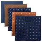 5 Pack Premium Men's Pocket Squares for Weddings Business Formal Events