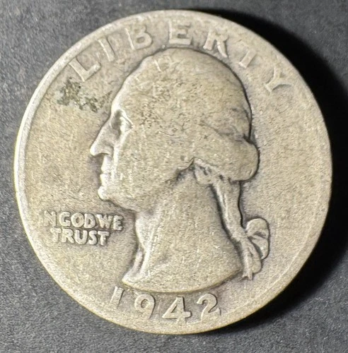 1942-S Silver Washington Quarter (Circulated) - (#2040) Very Fine Condition