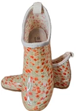 Easy Usa Short Rain Boot/Garden Shoe Floral Print Women's Size 10