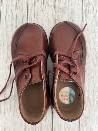 Vintage Boys Brown Leather Oxford Shoes - Toddler Boy Size 6 - 1950's-60s NOS - Picture 7 of 8