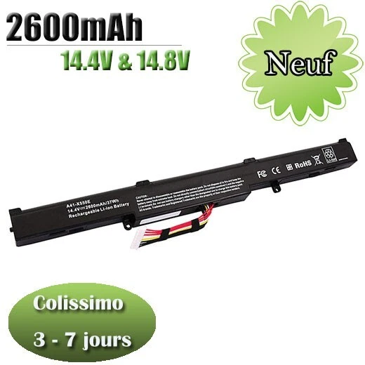 AUCUNE MARQUE Batterie pour ASUS F751L X751M X751 R752LK F751M K751L F751LK 14,4V 2600mAh