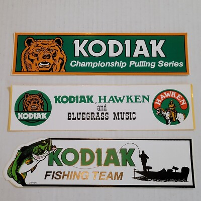 #ad Vintage Kodiak Bumper Stickers Lot Of 3 Smokeless Chewing Tobacco 11.5quot;x3quot; $19.99
